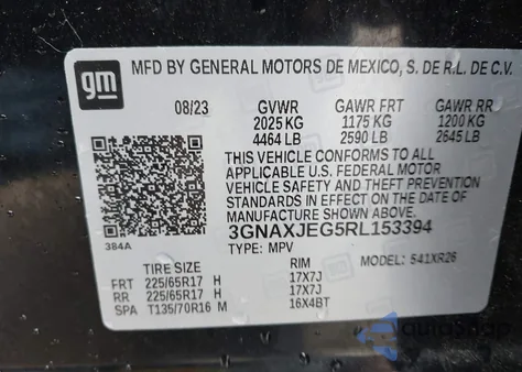 2024 Chevrolet Equinox Fwd 2Fl from USA, damaged, VIN 3GNAXJEG5RL153394